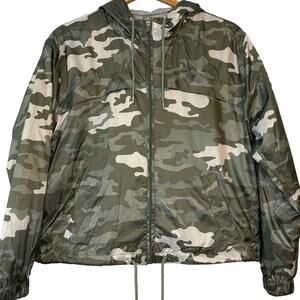 Athletic Collection Green Camo Jacket Hood Women’s L